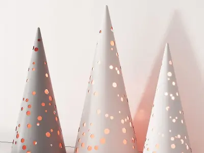 238 happy new year 02 modern christmas trees 02 3D model