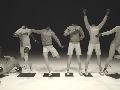 Male mannequin Nike Football pack  3D model