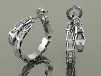 Bvlgari Snake Serpenti Earrings 3D print model