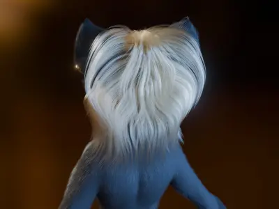 Yumi Anthro Fox Low-poly 3D model