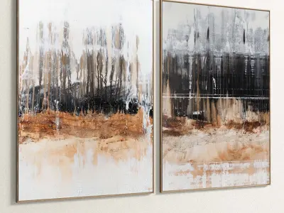 Plaster Two Photo Frame 132 Low-poly 3D model