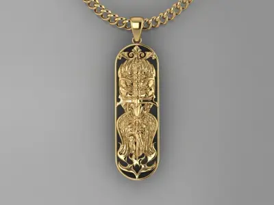 PENDANT SKATEBOARD WARRIOR 3D print model