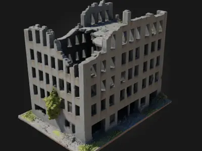 Ruined Structure Model  The Silent Stories of Decay 3D model