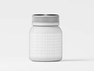 Orange Medicine Bottles With Black Caps 3D Model Low-poly 3D model