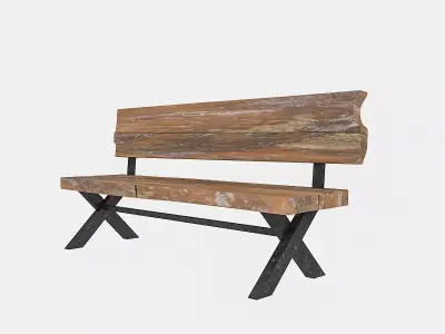 3D natural wood chair model Low-poly 3D model