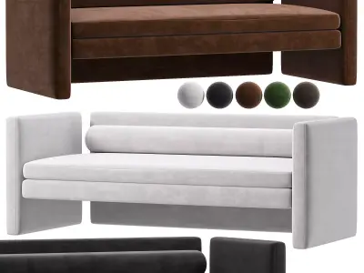 Upholstered 3 Seater Fabric Sofa By Trnk 3D model
