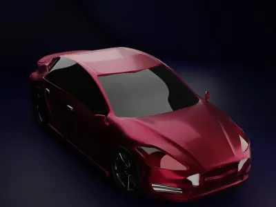 dented sports car Free 3D model