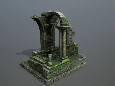 Ruin Gate Low-poly 3D model