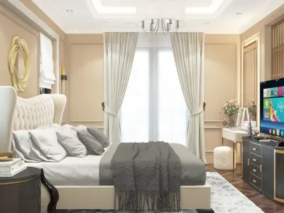 Bedroom Scene 3D Living room 3D model