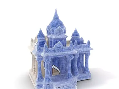 Ivory Temple Architecture model pack Low-poly 3D model