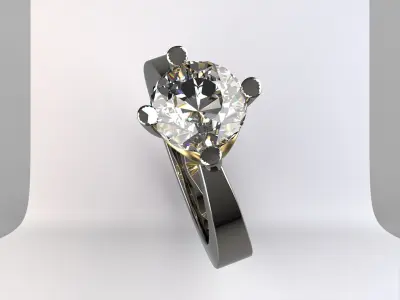 Sport rings diamond platinum and gold 3D print model