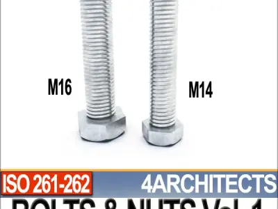 Bolts Nuts Vol 1 ISO 261 262 STL Printable Vol 1 ISO 261 262 3D print model