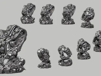 Modern Abstract robotic sculpture 3d print model 152 3D print model