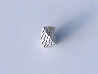 Vase twist triangle with checker grid lattice 2 3D print model