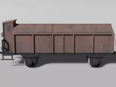 Old German lidded railcar 3D model