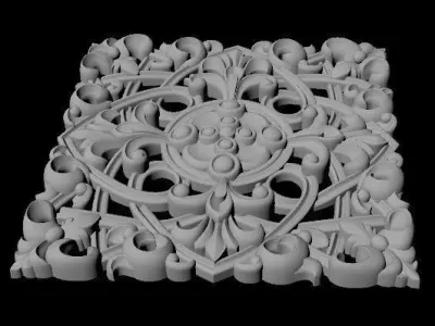 Central decor ornament for furniture 3D model 608