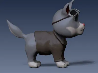 Cartoon cat Low-poly 3D model