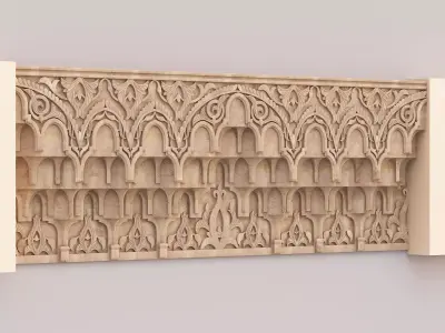 Classic Islamic Muqarnas Cornice 003 3D model