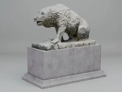 Bear Statue Low-poly 3D model