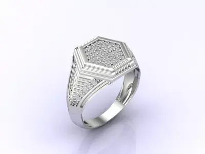 Print Ready STL 3DM  Gents Rings Diamond Men Ring  3D print model 83