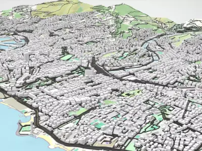 Cityscape Genoa Italy 3D model