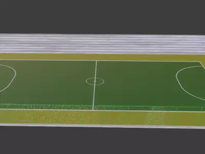 Basic futsal court Free 3D model