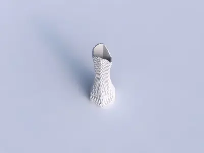 Vase squeezed and bent hexagon 2 with grid piramides 2 3D print model