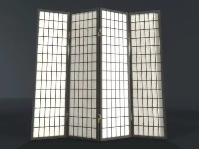 Room Divider Screens Set Low-poly 3D model