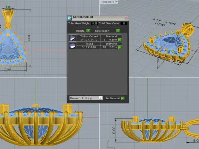 Triangulum Cluster Pendant 0733 3D print model