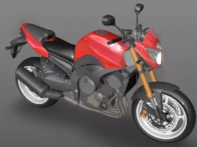 Yamaha fz8 Heavy Bike 3D model Game Asset Low-poly 3D model