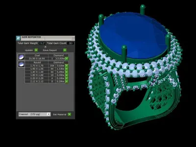 EMERALD OVEL GOLD RING ENGMENT BEST RING  3D model