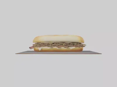 Philly cheesesteak model Low-poly 3D model