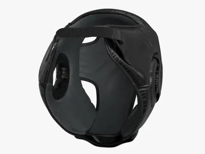 3D Boxing Training Helmet Black Low-poly 3D model