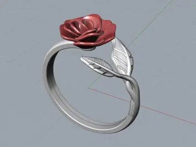 Ladies Gold Rose Ring 3D print model