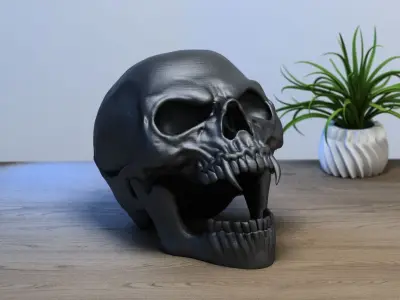 scream wild Skull Headphone Stand scream Skull Headset Stand  3D print model