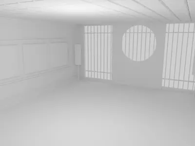 Kung-Fu Hall Low-poly 3D model