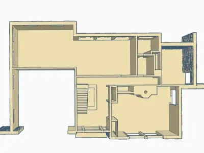 Contemporary Bi-Level House 1-64 S Scale  3D print model