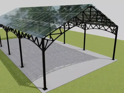 Steel Structure Warehouse - Type-6 3D model