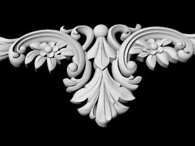 Central decor ornament for furniture 3D model 347