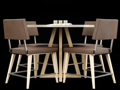 Table and chair 3D model