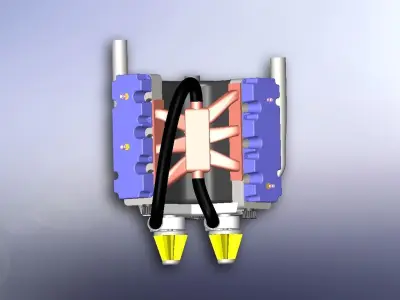 Twin Turbo V6 Engine  3D print model