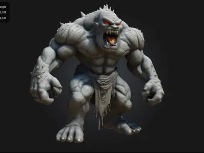 Ogre Giant Warrior Monster Game Ready Low-poly 3D model