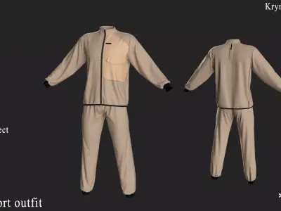 Male Sport Outfit Marvelous Designer project Free 3D model