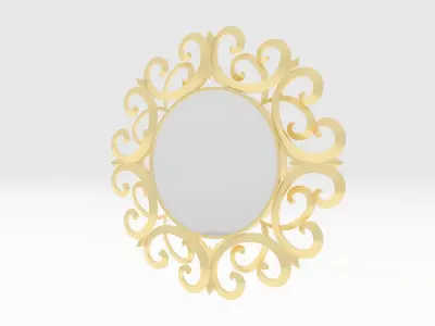 Mirror 1 silver ornate frame 3D model