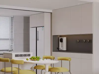 Modern living room dining room interior scenes 268 3D model