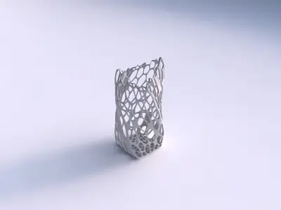 Vase twisted double arc quadratic with cracked organic lattice  3D print model