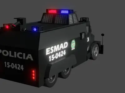 Anti-riot police truck colombian Low-poly 3D model