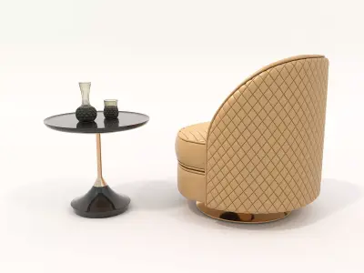 Modern Coffee Table and Armchair Set 65 3D model