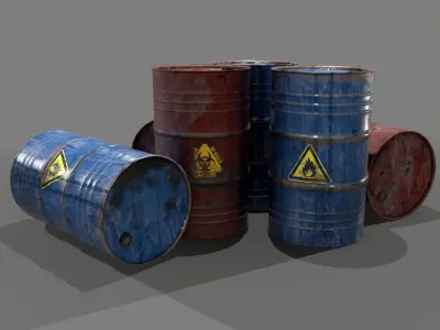 Oil Barrel  Low-poly 3D model