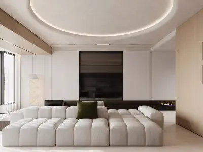 Modern living room dining room interior scenes 316 3D model